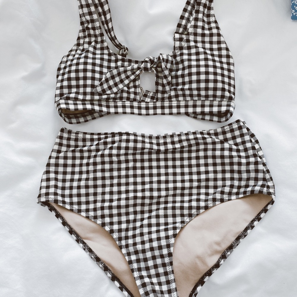 High Waisted Gingham Swimsuit